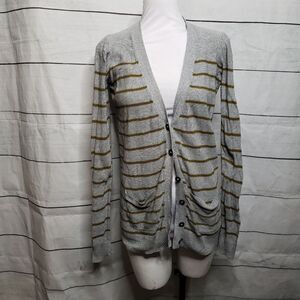 Madewell Inlet Cardigan grey copper brown Small